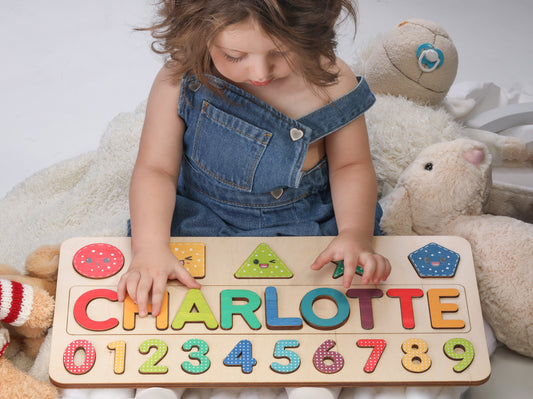Personalized Name Puzzle | New Baby Gift | Wooden Toys | Baby Shower | Christmas Gifts for Kids | Wood Toddler | First Birthday Gift