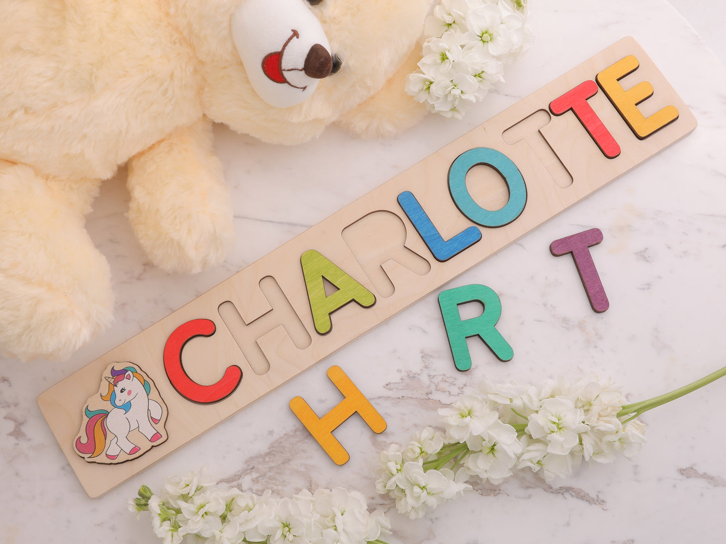 Name Puzzle With Animals, Busy Board, Montessori Toys, Wooden Name with Numbers, Baby Shower Gift, Personalized Baby Puzzle, Wooden Numbers