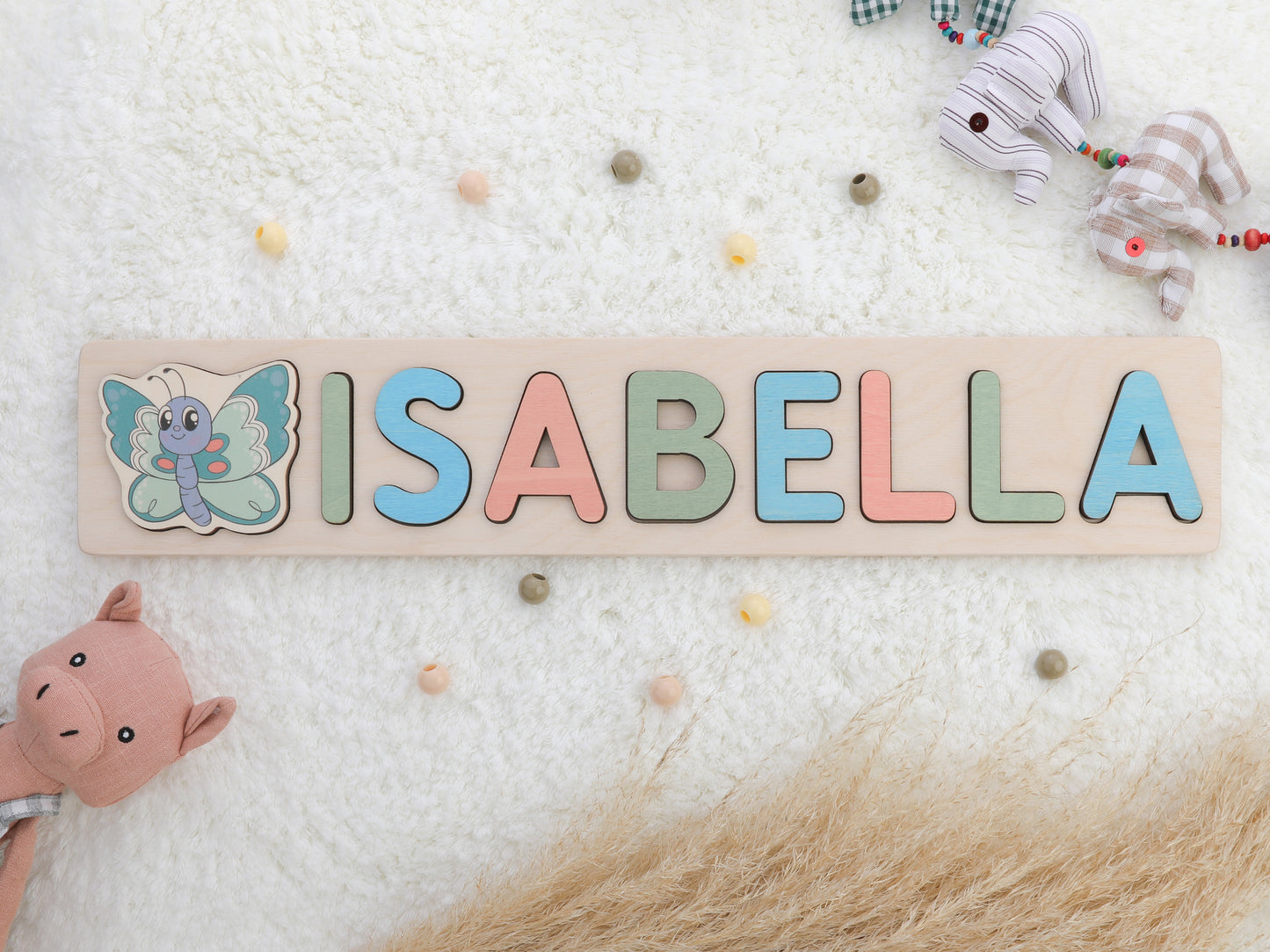 Wooden Name Puzzle | Gift for Kids | Name Puzzles for Toddlers | Montessori Baby Toys | First Birthday Gift | Baby Shower Gift