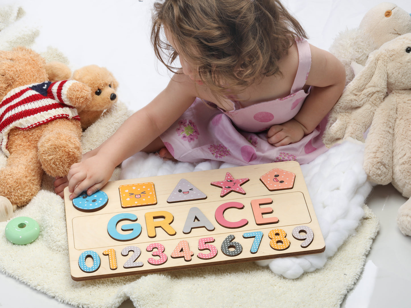 Personalized Name Puzzle | New Baby Gift | Wooden Toys | Baby Shower | Christmas Gifts for Kids | Wood Toddler | First Birthday Gift