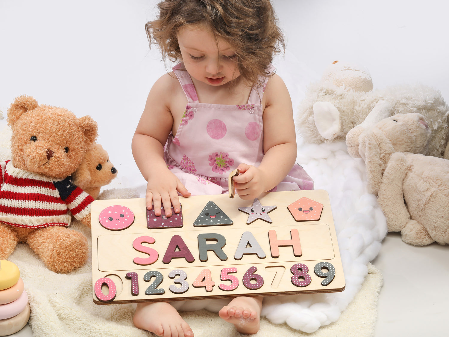 Personalized Name Puzzle New Baby Gift Wooden Toys Baby