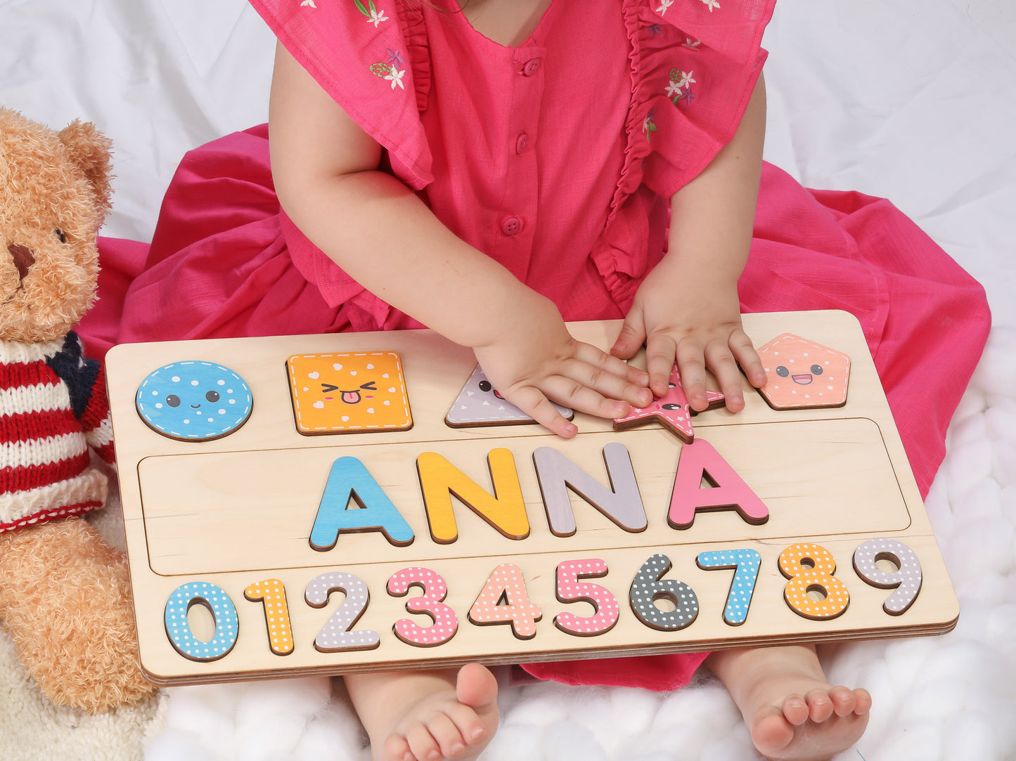 Personalized Name Puzzle | New Baby Gift | Wooden Toys | Baby Shower | Christmas Gifts for Kids | Wood Toddler | First Birthday Gift