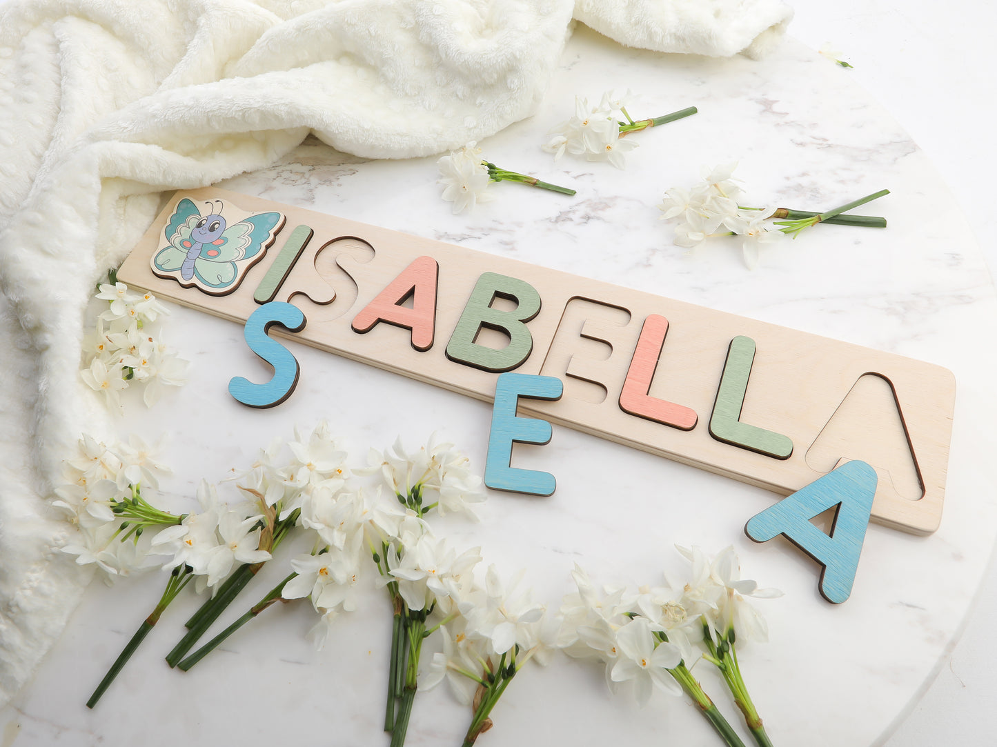 Wooden Name Puzzle | Gift for Kids | Name Puzzles for Toddlers | Montessori Baby Toys | First Birthday Gift | Baby Shower Gift