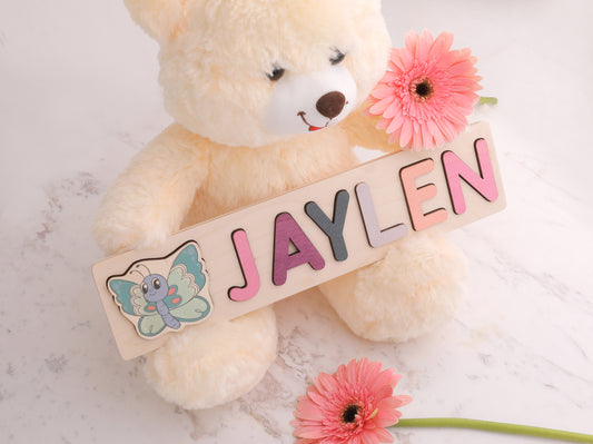 Wooden Personalized Name Puzzle 1st Birthday Gift Toys for Toddler
